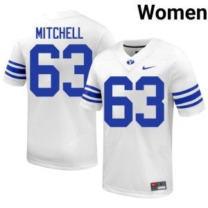 Bruce Mitchell White Player Womens The Y College Football #63 Jersey 456111-692