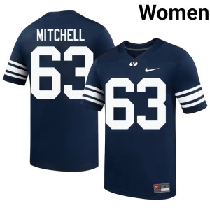Bruce Mitchell BYU Cougars Women Player College Football Navy #63 Jersey 334435-688