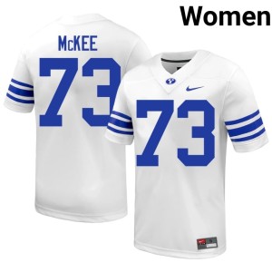Caden McKee BYU Cougs Limited College Football White #73 Women Jersey 729811-681