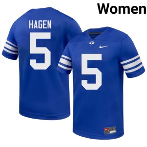 Cody Hagen College Football Cougs Royal Women's Stitched #5 Jerseys 808195-848