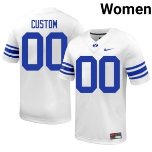 Custom Cougars White Women College Football #00 Official Jerseys 185323-421