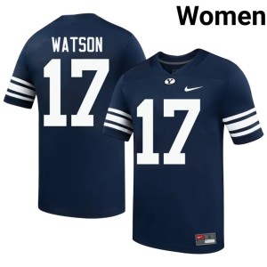 Enoch Watson Player College Football Women #17 Navy Brigham Young University Cougars Jersey 728389-854