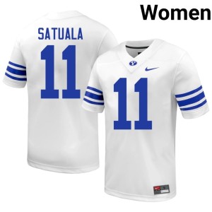 Faletau Satuala NCAA White BYU Cougars College Football #11 Women Jerseys 780832-411