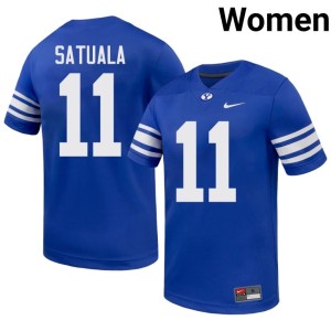 Faletau Satuala Womens Embroidery Royal BYU College Football #11 Jerseys 211591-910