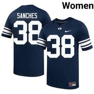Ian Sanches College Football Women's BYU Cougars Navy #38 Game Jerseys 587602-548