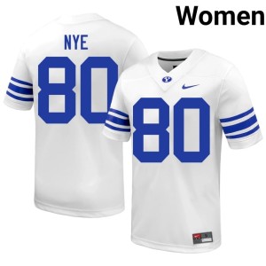 Jacob Nye #80 Brigham Young University Cougars College Football Womens 2026 White Jerseys 477433-829