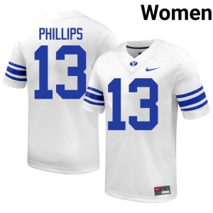 Jojo Phillips #13 Brigham Young University Women's High School College Football White Jerseys 753628-251
