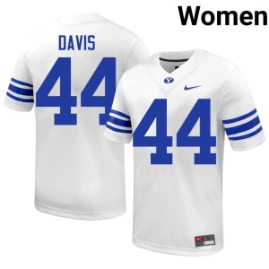 Josh Davis BYU #44 College Football White Women Official Jerseys 495810-175