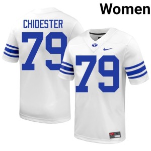 Kaden Chidester College Football Brigham Young University White 2026 Women's #79 Jersey 444128-864