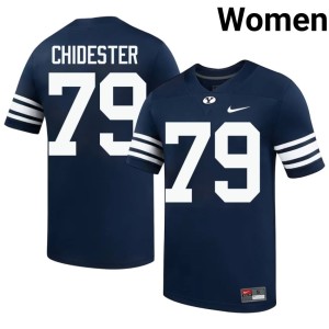 Kaden Chidester #79 Women's Navy Game Cougs College Football Jersey 287477-899