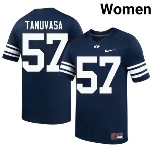 Keanu Tanuvasa Navy 2026 Brigham Young University Cougars College Football Womens #57 Jerseys 320169-172