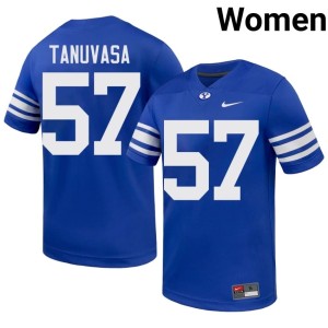 Keanu Tanuvasa #57 BYU Cougars Replica Royal College Football Women's Jersey 929945-811