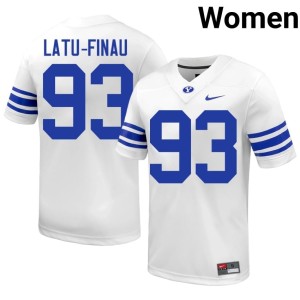 Kelepi Latu-Finau Alumni White #93 BYU College Football Womens Jerseys 388809-999