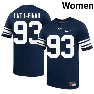 Kelepi Latu-Finau College Football High School Womens #93 Go Cougars Navy Jerseys 632023-531