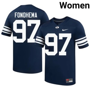 Kinilau Fonohema College Football The Y Women NCAA #97 Navy Jerseys 802250-801