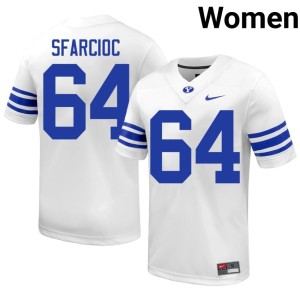 Kyle Sfarcioc White College Football Brigham Young University #64 Women's University Jersey 619250-955