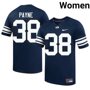 Logan Payne #38 College Football Women Navy BYU Cougars Limited Jerseys 903518-717
