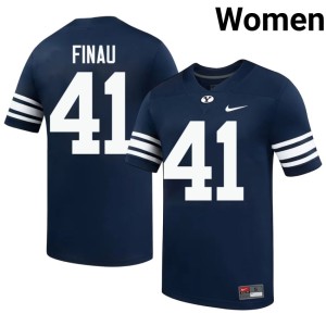 Lucky Finau College Football #41 Alumni Women's Navy BYU Cougars Jerseys 421235-132
