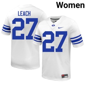 Matthias Leach Women 2026-27 BYU Cougs White #27 College Football Jersey 333433-119