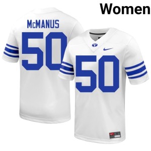 Maverick McManus Womens College Football White 2026-27 #50 BYU Jerseys 991823-575