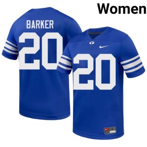 Max Barker #20 Brigham Young University Cougars College Football Women's Game Royal Jerseys 855400-481