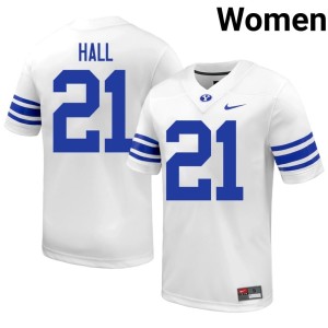 Miles Hall Go Cougars #21 Limited White College Football Women Jerseys 441009-524