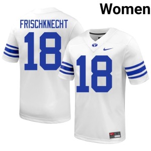 Reggie Frischknecht #18 2026 White Women BYU Cougars College Football Jerseys 106057-968