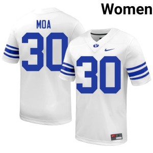 Sione Moa White Cougs #30 Women Limited College Football Jerseys 687285-422