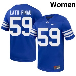 Siosiua Latu-Finau College Football Brigham Young University Cougars Royal High School #59 Women's Jersey 598941-340