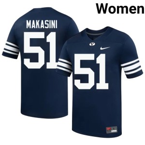 Sonny Makasini College Football Navy Women Brigham Young University #51 High School Jerseys 108285-211