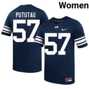 Talitu'i Pututau Stitched #57 Women's College Football Go Cougars Navy Jerseys 787626-781