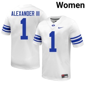 Therrian Alexander III Cougs White Replica College Football Women's #1 Jersey 750546-980