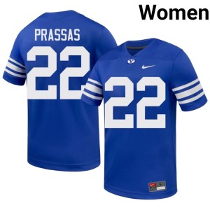 Tommy Prassas Royal #22 Women's Go Cougars College Football University Jersey 228949-702