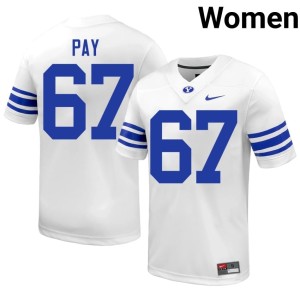 Trevor Pay College Football Women's Go Cougars White Replica #67 Jerseys 108144-789