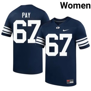 Trevor Pay Game Navy College Football Brigham Young University Cougars #67 Women's Jersey 942225-294