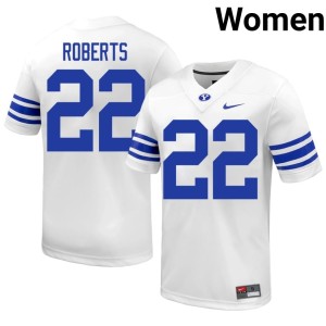 Trey Roberts White #22 Brigham Young University Cougars Womens College Football Official Jerseys 268289-541