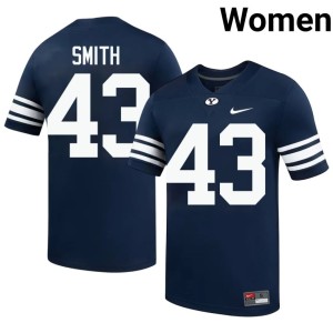 Ty Smith Navy Women's BYU College Football #43 Replica Jerseys 829274-257