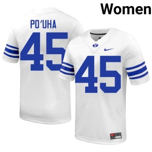 Viliami Po'uha Women's The Y College Football Stitched #45 White Jerseys 955231-457