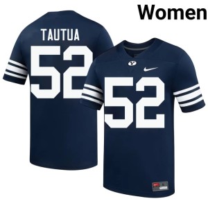 Vincent Tautua Alumni Navy #52 Women College Football BYU Cougs Jersey 931976-438