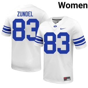 Will Zundel College Football Cougs Women White #83 NCAA Jerseys 615009-592