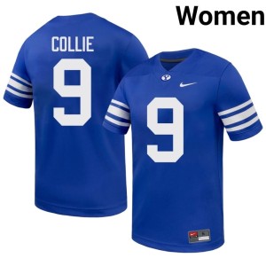 Austin Collie Brigham Young University Cougars Royal College Football #9 Official Women Jerseys 660004-877