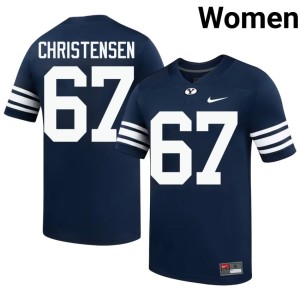 Brady Christensen #67 High School Navy College Football Womens BYU Cougs Jersey 111615-932