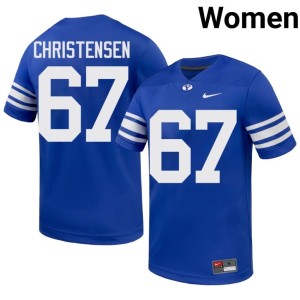 Brady Christensen Womens Brigham Young University #67 Royal High School College Football Jerseys 435780-806