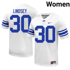 Braxton Lindsey 2026-27 BYU Cougars College Football Women's White #30 Jersey 976847-316