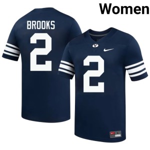 Chris Brooks #2 Stitched Cougars College Football Women Navy Jerseys 598546-747