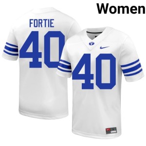 Eldon Fortie #40 BYU Cougs Women's White NCAA College Football Jerseys 710927-331