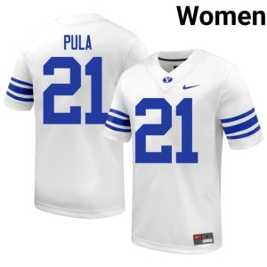 Jaron Pula BYU Cougs College Football #21 Womens White 2026-27 Jerseys 123540-848
