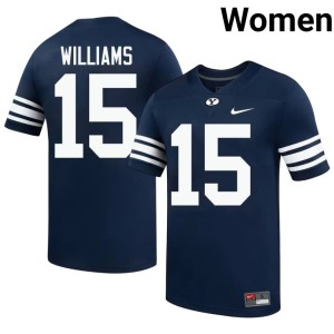 Jayven Williams Navy Go Cougars #15 High School College Football Women's Jersey 900657-878