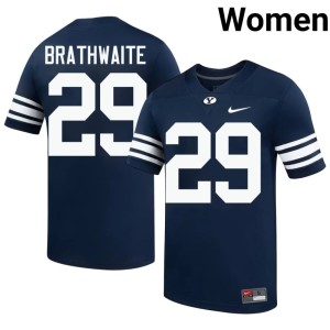 Justice Brathwaite College Football BYU Cougs Navy 2026 Women #29 Jerseys 232899-847