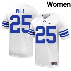 Kennan Pula Brigham Young University Cougars #25 College Football 2026 Womens White Jersey 226236-597